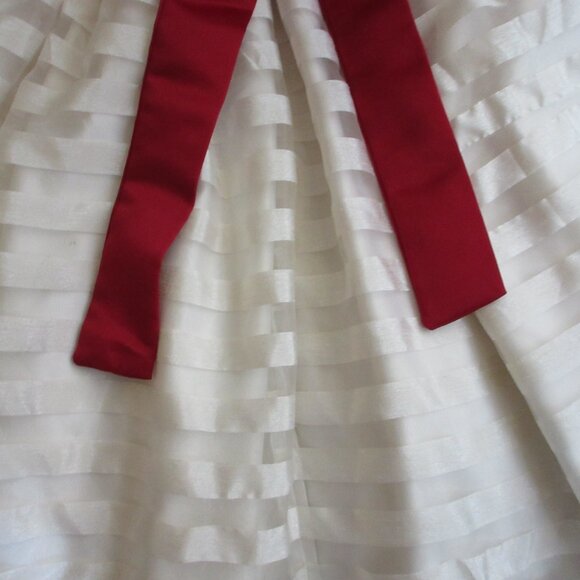 Jayne Copeland Girls Red Velvet & Ivory Crinoline Holiday Christmas Dress Size 7 - Picture 7 of 15